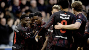 FC Midtjylland-spillere fejrer en scoring