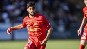 Ibrahim Adel i aktion mod Lyngby BK