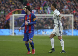 Messi og Ronaldo i kamp for Barcelona og Real Madrid.