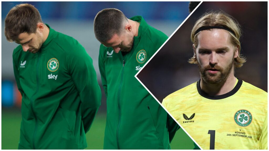 Irlands landshold med målmand Caoimhin Kelleher inden Israel.