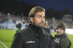Jakob Poulsen under Superligakampen mellem AGF og Sønderjyske den 12. oktober 2026.