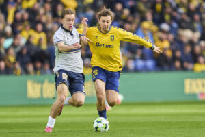 Mads Frøkjær i aktion for Brøndby IF mod Lyngby.
