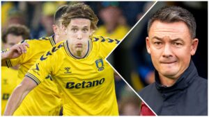 Brøndbys Max Ejdum og Cheftræner Thomas Nørgaard inden mødet med OB.