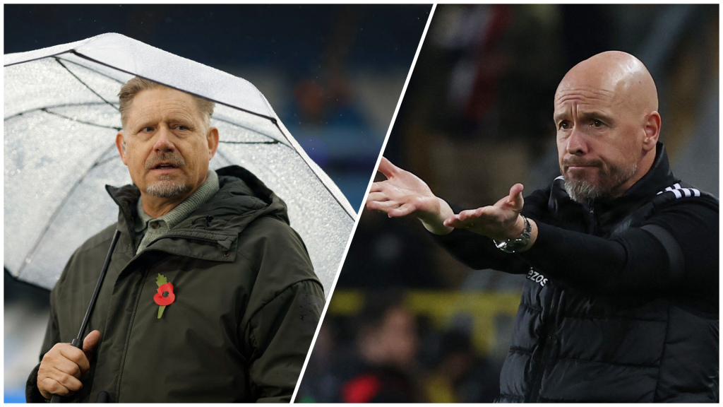 Peter Schmeichel og Erik ten Hag.