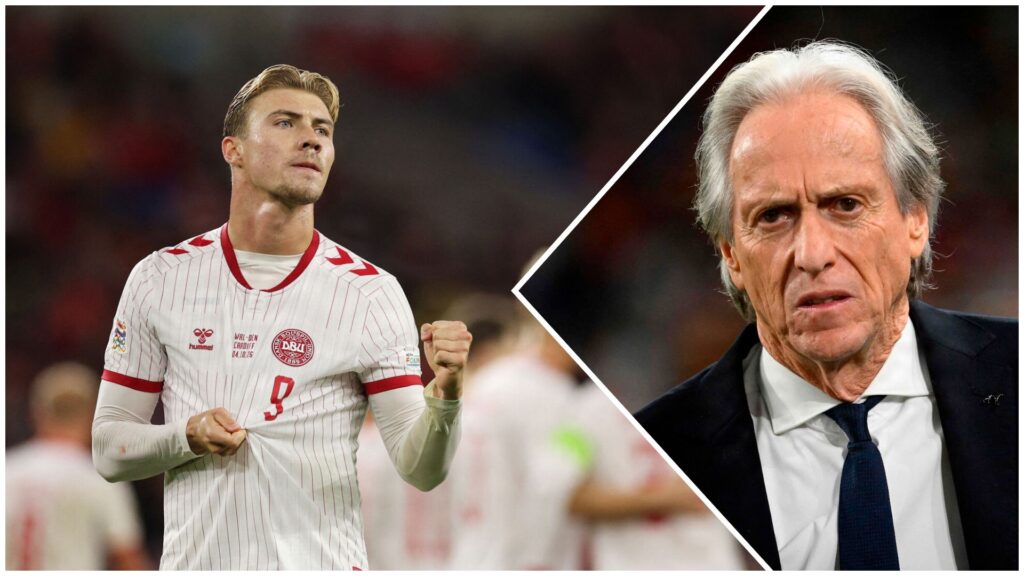 Rasmus Højlund og Jorge Jesus i samme billede.