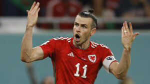 Gareth Bale i aktion for Wales i 2022