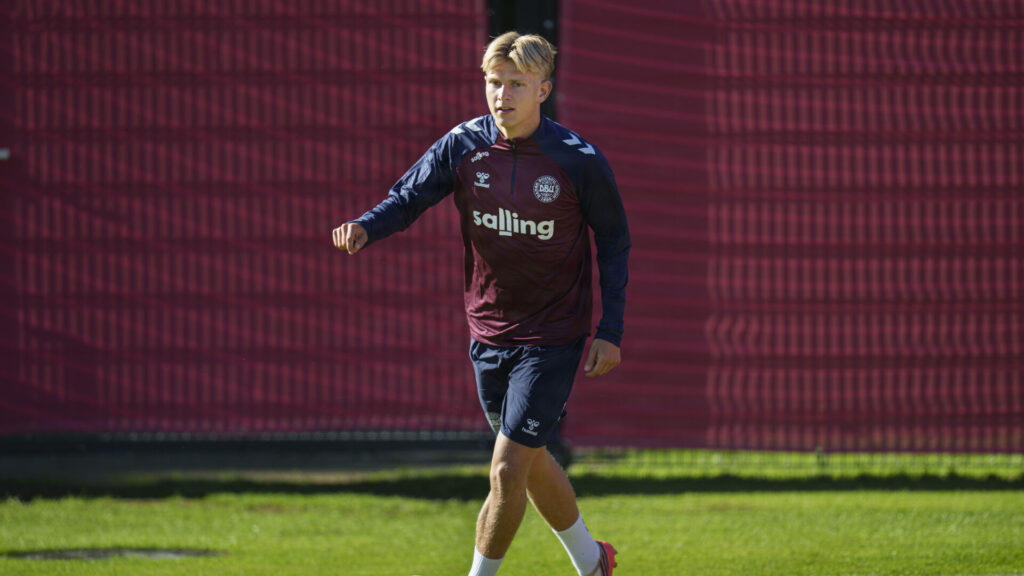 Thomas Jørgensen under en træning med landsholdet