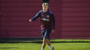Thomas Jørgensen under en træning med landsholdet