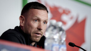Craig Bellamy inden landskampen mod Danmark.